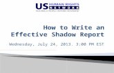 How to Write an Effective Shadow Report