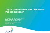 Topic Generation and Research  Prioritization