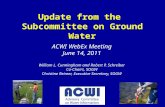 Update from the  Subcommittee on Ground Water