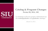 Catalog & Program Changes