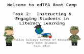 Welcome to  edTPA  Boot Camp Task  2:  Instructing & Engaging Students in Literacy Learning