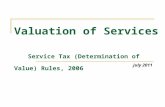 Valuation of Services Service Tax (Determination of Value) Rules, 2006