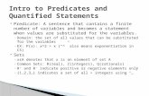 Intro to Predicates and Quantified Statements