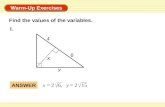 Find the values of the variables.