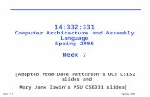 14:332:331 Computer Architecture and Assembly Language Spring 2005 Week 7