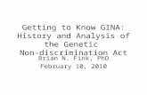 Getting to Know GINA: History and Analysis of the Genetic  Non-discrimination Act