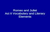 Romeo and Juliet Act II Vocabulary and Literary Elements