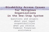 Disability Access Issues for Religious Organizations in the One-Stop System