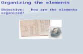 Organizing the elements Objective: How are the elements organized?