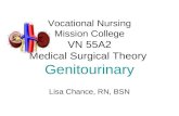 Vocational Nursing Mission College VN 55A2 Medical Surgical Theory  Genitourinary
