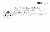 The Rhode Island Model  Educator Evaluation System Working Draft