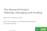 The Research Project: Planning, Managing and Funding