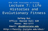 BIOL 4120: Principles of Ecology  Lecture 7: Life Histories and Evolutionary Fitness