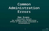 Common Administration Errors