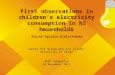 First observations in children’s electricity consumption in NZ households
