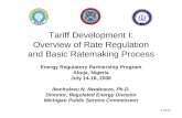 Tariff Development I: Overview of Rate Regulation and Basic Ratemaking Process