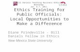 Ethics Training for Public Officials: Local Opportunities to Make a Difference
