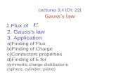 Lectures 3,4 (Ch. 22) Gauss’s law