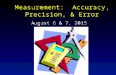 Measurements:  Accuracy, Precision, & Error