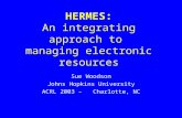 HERMES: An integrating approach to  managing electronic resources