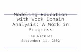 Modeling Education with Work Domain Analysis: A Work in Progress