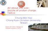 All about the size:  puzzle of proton charge radius