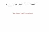 Mini review for final