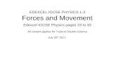 EDEXCEL IGCSE PHYSICS 1-3 Forces and Movement