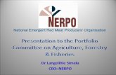 Presentation to the Portfolio Committee on Agriculture, Forestry & Fisheries