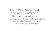 CS 6293 Advanced Topics: Current Bioinformatics