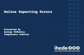 Online Reporting Errors Presented By George McMannis Compliance Auditor