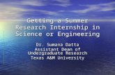 Getting a Summer Research Internship in Science or Engineering