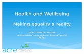Health and Wellbeing Making equality a reality