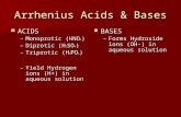 Arrhenius Acids & Bases