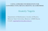 USING A PRIORI INFORMATION FOR CONSTRUCTING REGULARIZING ALGORITHMS