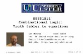 EEE515J1 Combinational Logic:  Truth tables to equations