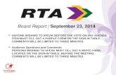 Board Report |  September 23, 2014