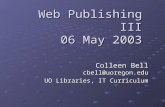 Web Publishing III 06 May 2003