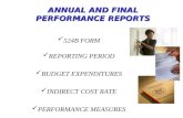 ANNUAL AND FINAL PERFORMANCE REPORTS