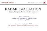 RADAR EVALUATION Goals, Targets, Review & Discussion