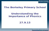 The Berkeley Primary School Understanding the Importance of Phonics 27.9.13