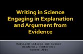 Writing in Science Engaging in Explanation and Argument from Evidence