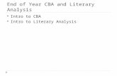 End of Year CBA and Literary Analysis