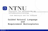 Inah Omoronyia and Tor Stålhane Guided Natural Language  and  Requirement Boilerplates