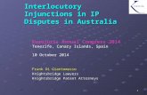 Interlocutory Injunctions in IP Disputes in Australia