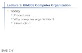 Lecture 1: BIM305 Computer Organization