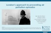 London’s approach to  preventing air  pollution  episodes