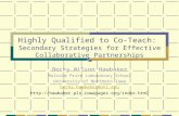 Highly Qualified to Co-Teach:  Secondary Strategies for Effective Collaborative Partnerships