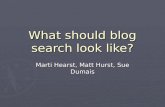 What should blog search look like?