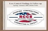 Loss Control Findings & Follow-up Spring / Summer 2006 Jobsite Visits